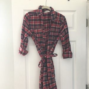 Plaid long sleeve minidress and/or cardigan